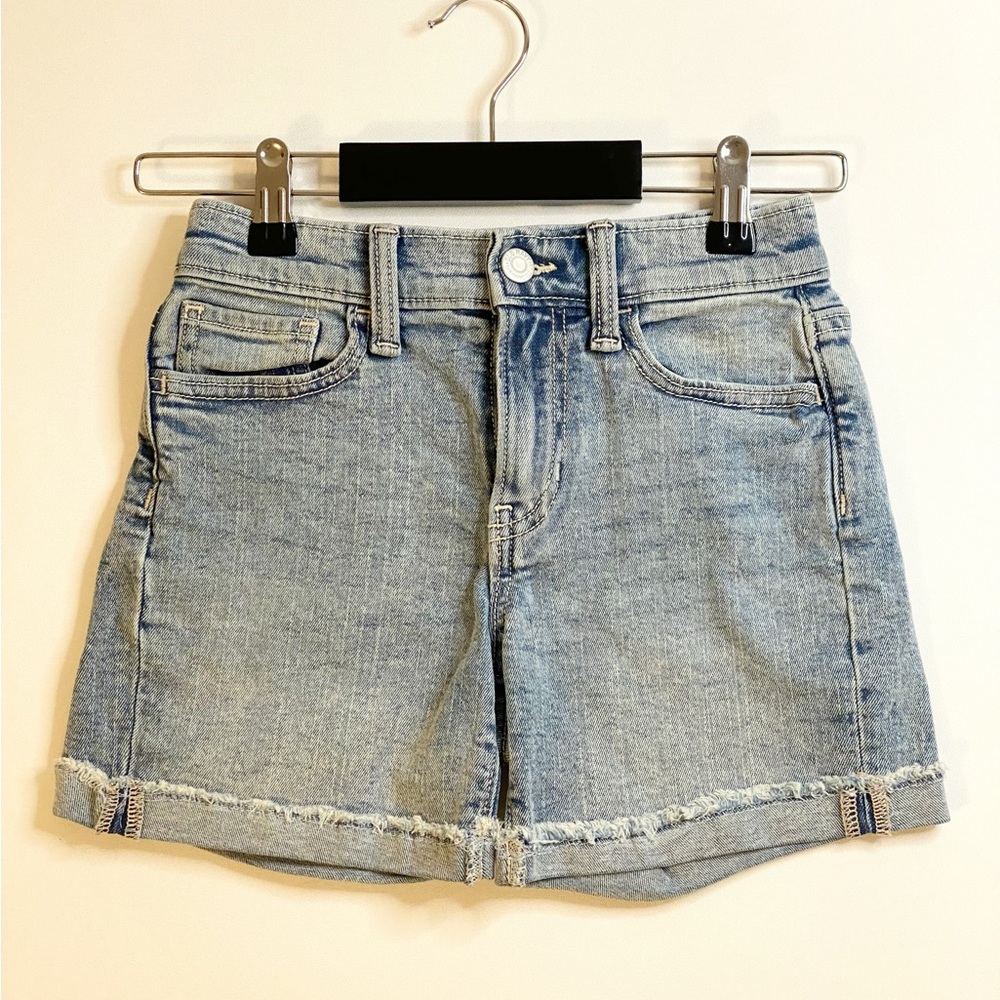 Light Wash Denim Shorts Cuffed Hem | Classic Summer Staple | Girls / Youth